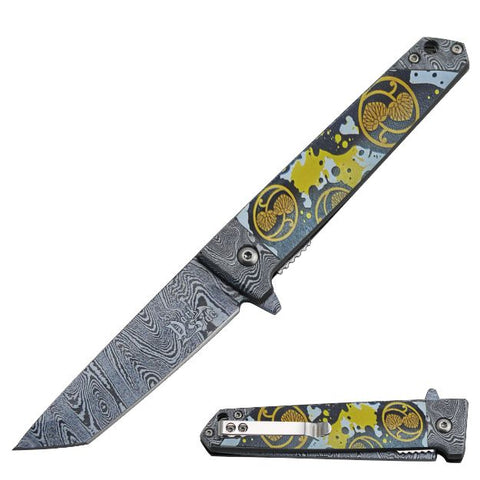 PRINTED DAMASCUS WITH GOLD FLOWERS