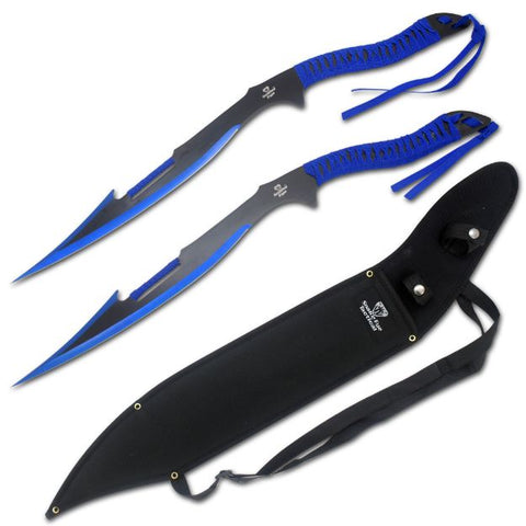 BLUE DUAL NINJA MACHETES