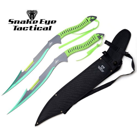 GREEN DUAL NINJA MACHETES