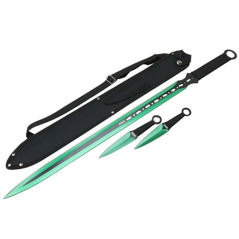 27" / 7" Green 2 Tone Blade Sword
