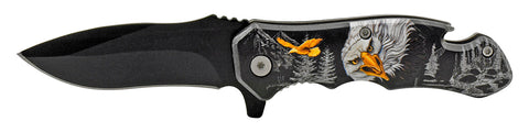 Spring Assisted Folding Pocket Knife with Belt Clip - Eagle