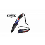 Spring Assisted Knife w/ABS Handle with Black Rope Wrapped