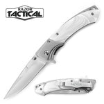 WHITE PEARL ASSIST KNIFE 4.5'' STAINLESS STEEL HANDLE