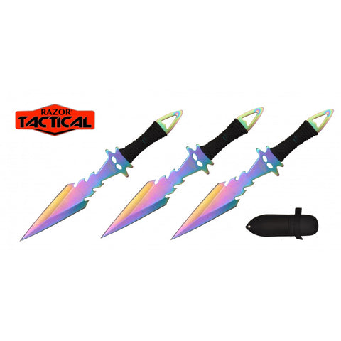 3pcs Set Throwing Knife Set RAINBOW