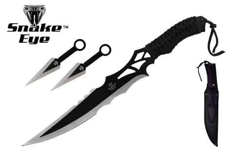 SILVER NINJA SWORD WITH THROWING KNIVES