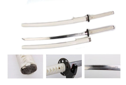 WHITE CLASSIC HANDMADE SAMURAI KATANA