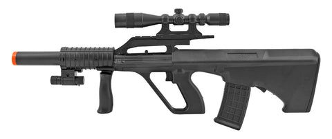 UK Arms P2300 Steyr Spring Powered Airsoft Rifle with Mock Scope and Laser